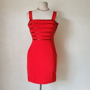Vintage Niteline by Della Roufogali Red Cage Dress 